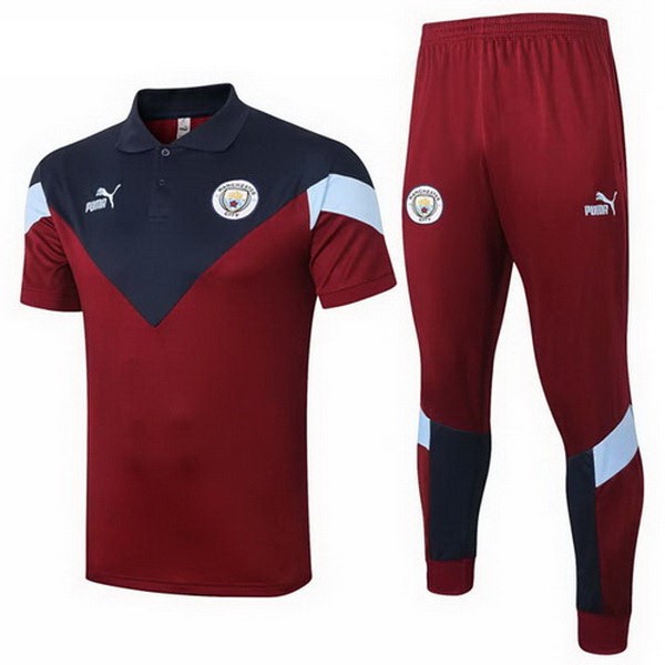 Polo Manchester City Conjunto Completo 2020/21 Borgona